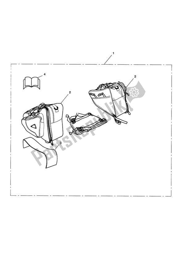 All parts for the Throwover Pannier Kit of the Triumph Daytona 600 & 650 2004 - 2008