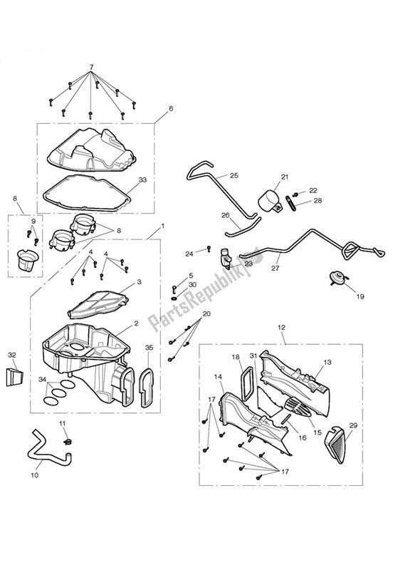 Todas las partes para Caja De Aire de Triumph Daytona 675 VIN: > 381275 2006 - 2008