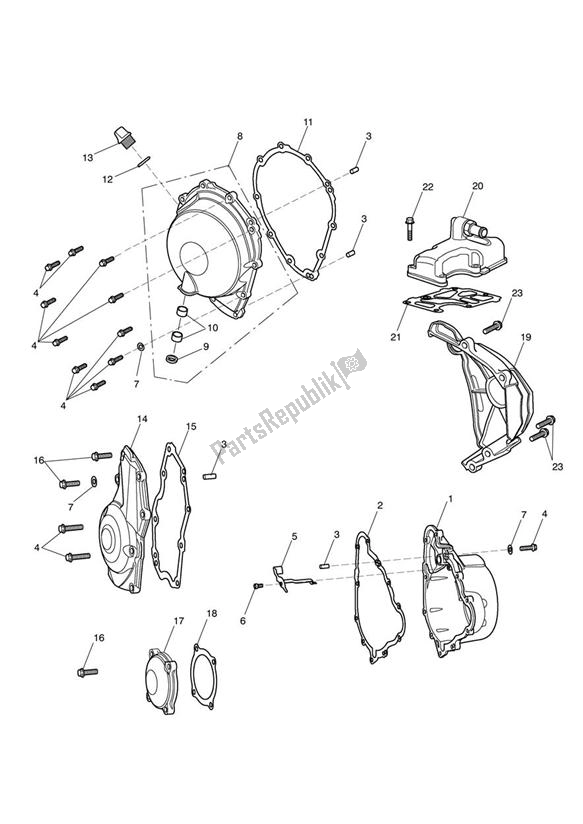 Todas las partes para Cubiertas Del Motor de Triumph Daytona 675 VIN: > 381275 2006 - 2008