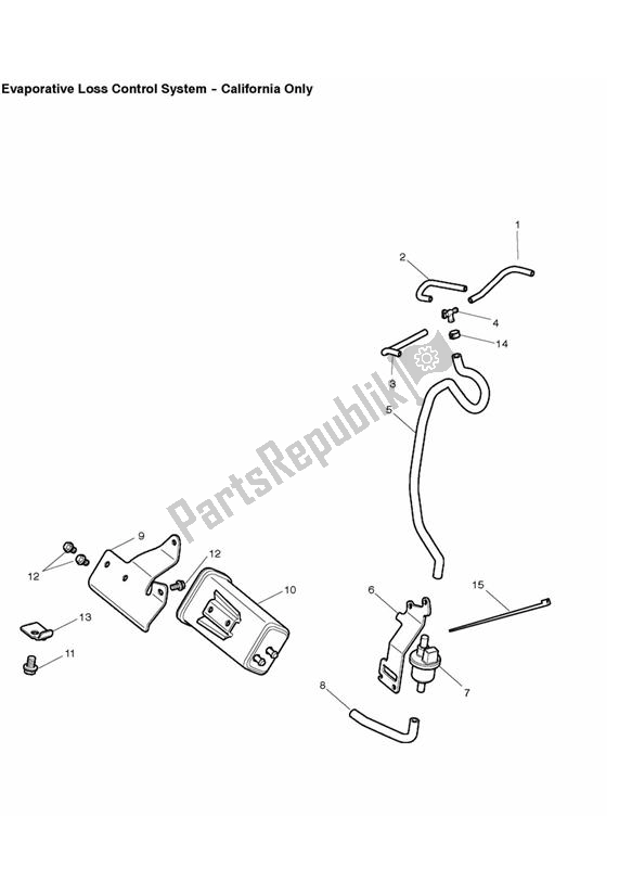 Todas as partes de Sistema De Controle De Perda Evaporativa - Apenas Califórnia do Triumph Daytona 675 VIN: > 381275 2006 - 2008