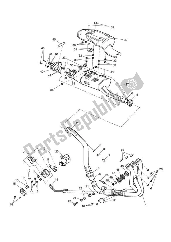 All parts for the Exhaust System of the Triumph Daytona 675 VIN: > 381275 2006 - 2008