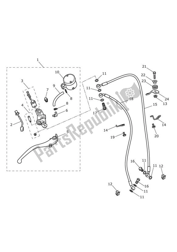 Todas as partes de Front Brake Master Cylinder & Hoses - Daytona 675r Only do Triumph Daytona 675 VIN: > 381275 2006 - 2008