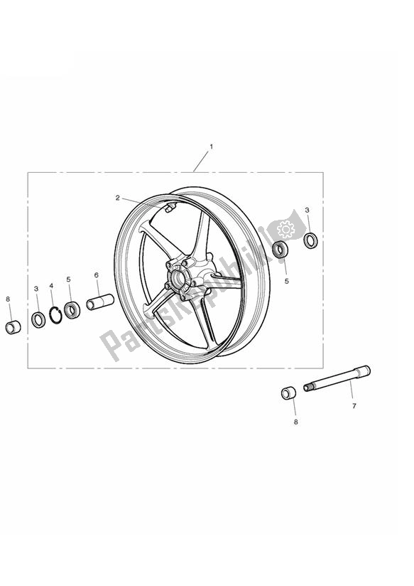 Todas las partes para Rueda Delantera de Triumph Daytona 675 VIN: > 381275 2006 - 2008