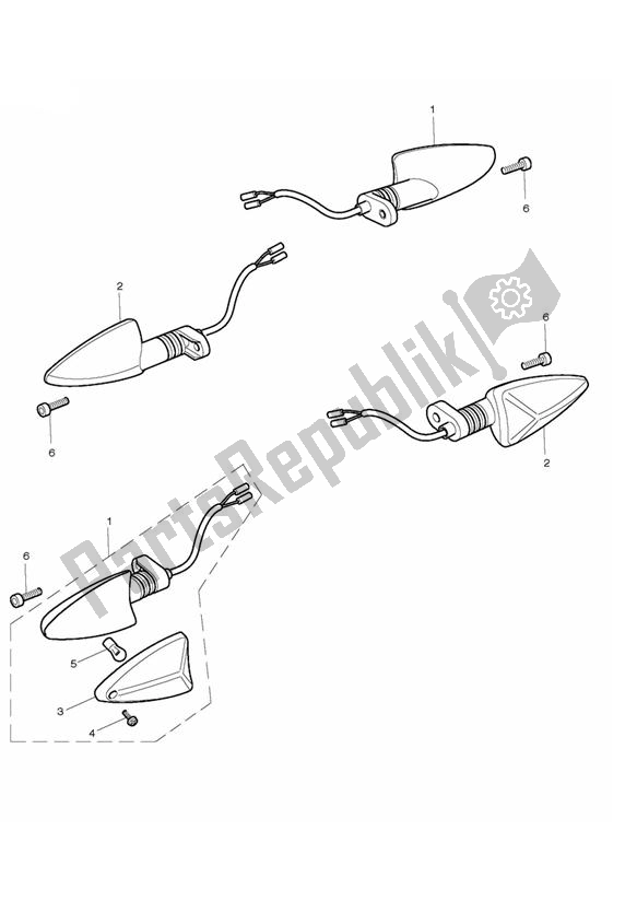 Alle onderdelen voor de Indicatoren van de Triumph Daytona 675 VIN: > 381275 2006 - 2008