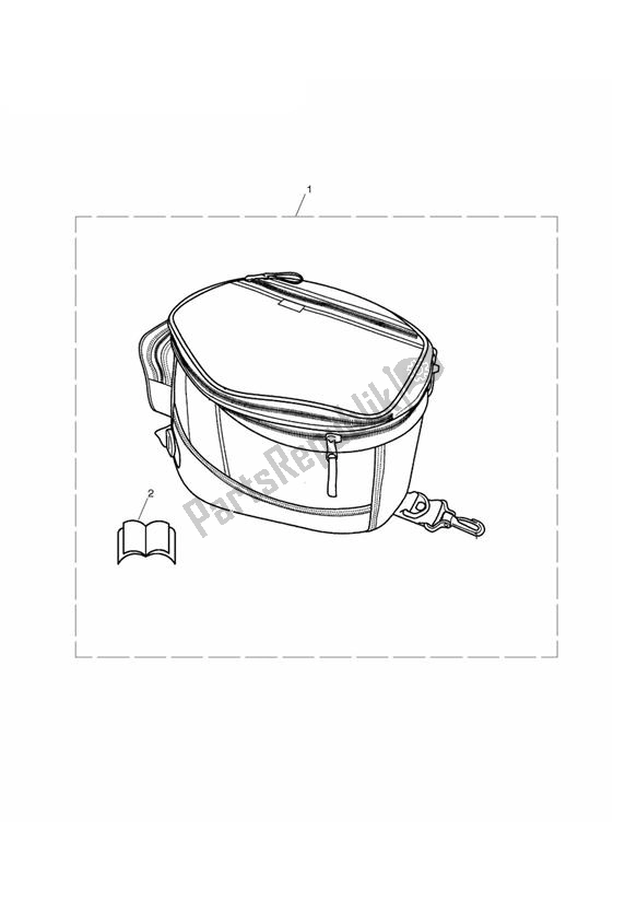 All parts for the Magnetic Tank Bag Kit, 20-30l of the Triumph Daytona 675 VIN: > 381275 2006 - 2008