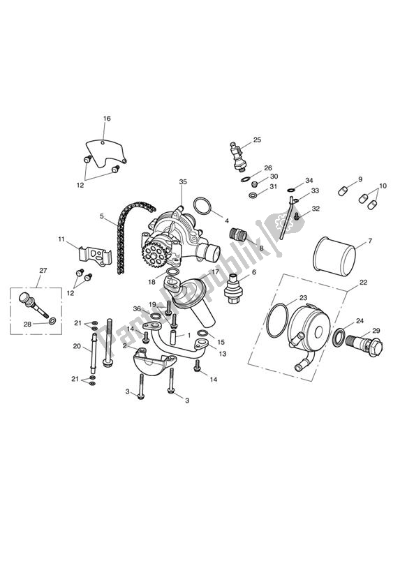 All parts for the Oil Pump Drive of the Triumph Daytona 675 VIN: > 381275 2006 - 2008