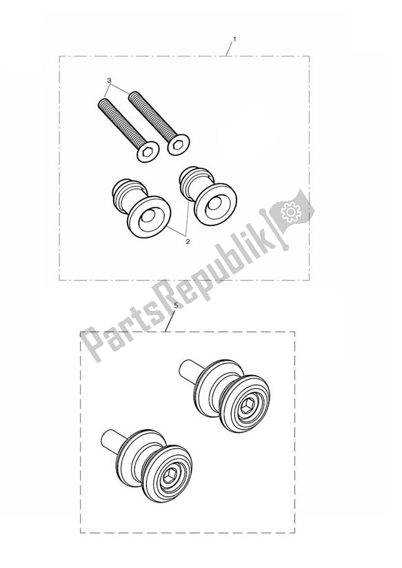 Todas las partes para Paddock Stand Bobbin Kits de Triumph Daytona 675 VIN: > 381275 2006 - 2008