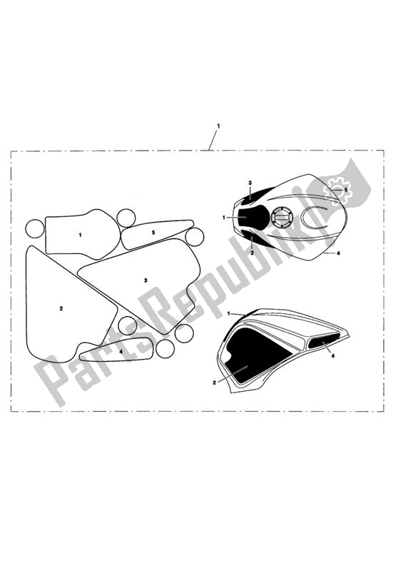 Alle onderdelen voor de Pnt Protn Kit, Type 5, Gloss van de Triumph Daytona 675 VIN: > 381275 2006 - 2008