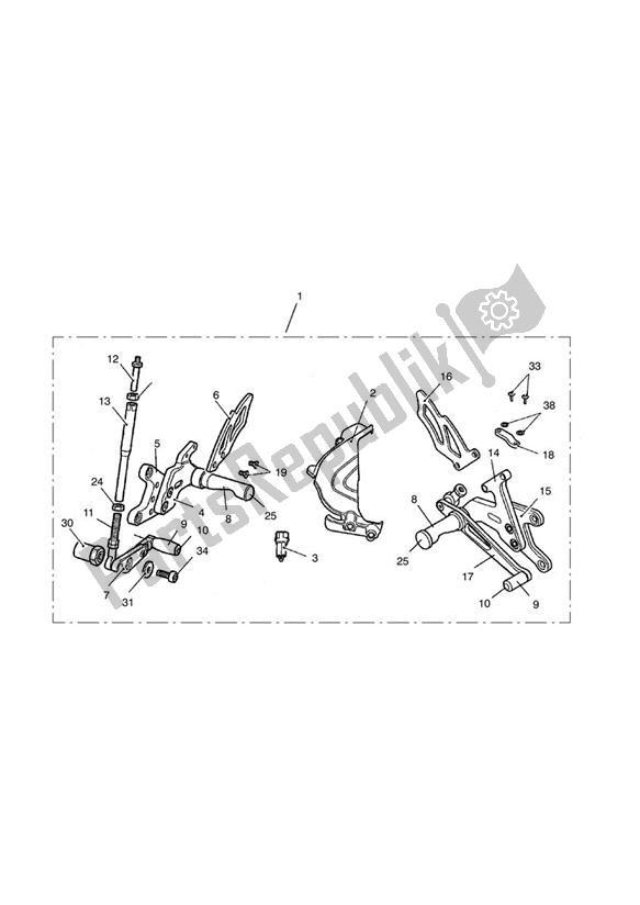 Wszystkie części do Rear Sets, Arrow, Race Triumph Daytona 675 VIN: > 381275 2006 - 2008