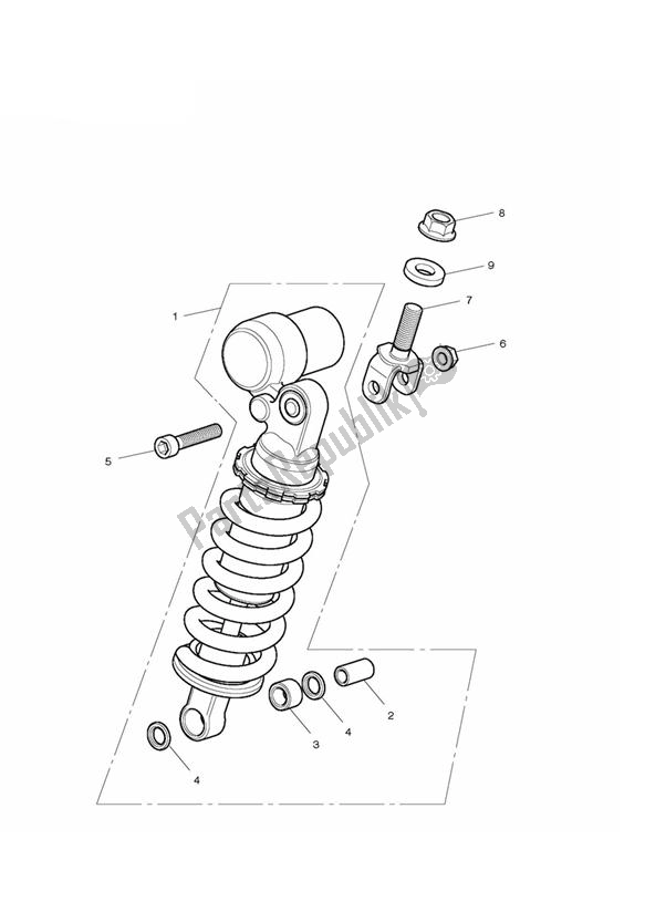 Wszystkie części do Rear Suspension Unit - Excluding 675r Triumph Daytona 675 VIN: > 381275 2006 - 2008