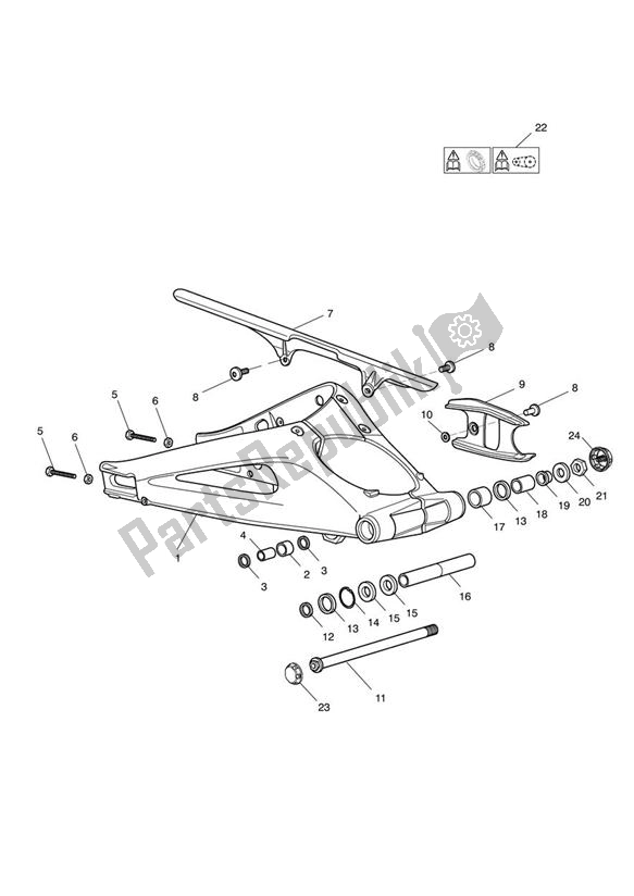 Todas las partes para Basculante Trasero de Triumph Daytona 675 VIN: > 381275 2006 - 2008