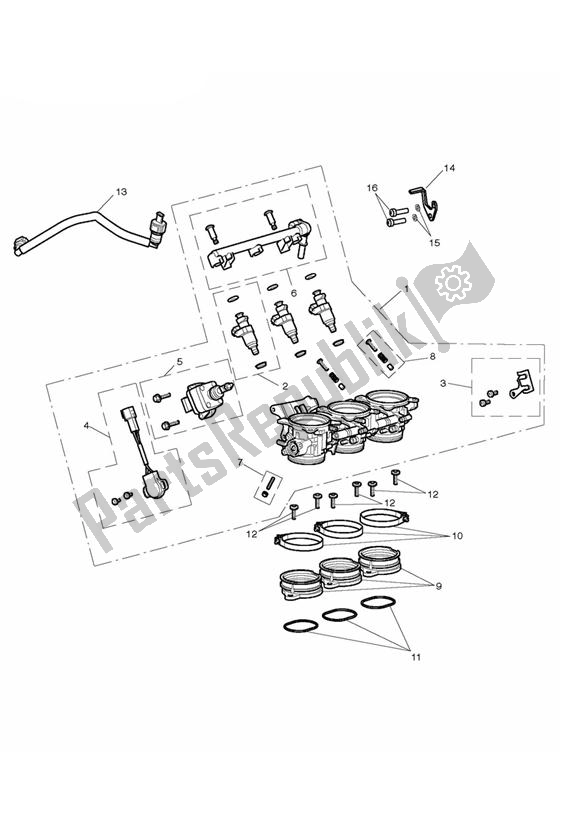 Todas las partes para Aceleradores, Inyectores Y Riel De Combustible de Triumph Daytona 675 VIN: > 381275 2006 - 2008