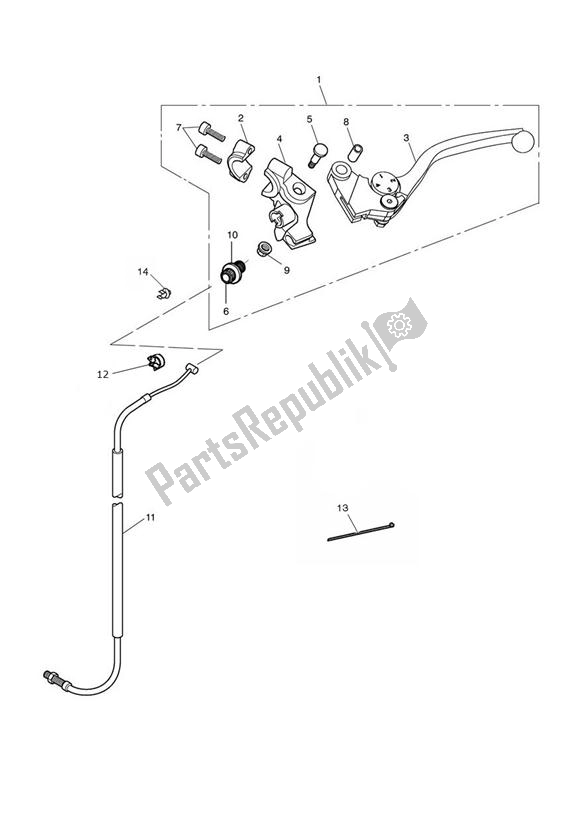 Wszystkie części do Sterowanie Sprz? G? Em Triumph Daytona 675 VIN 564948 > 2013 - 2014