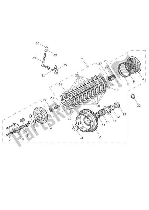 Toutes les pièces pour le Embrayage du Triumph Daytona 675 VIN 564948 > 2013 - 2014