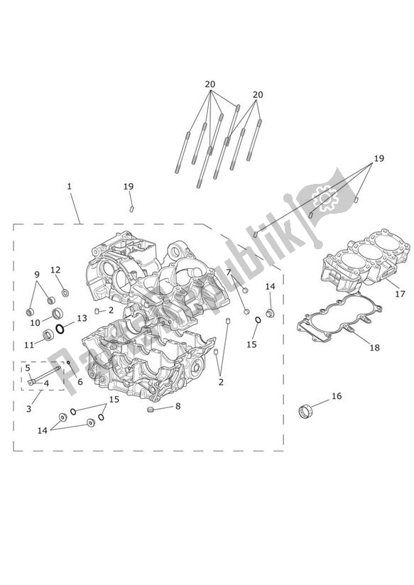 All parts for the Crankcase & Fittings of the Triumph Daytona 675 VIN 564948 > 2013 - 2014