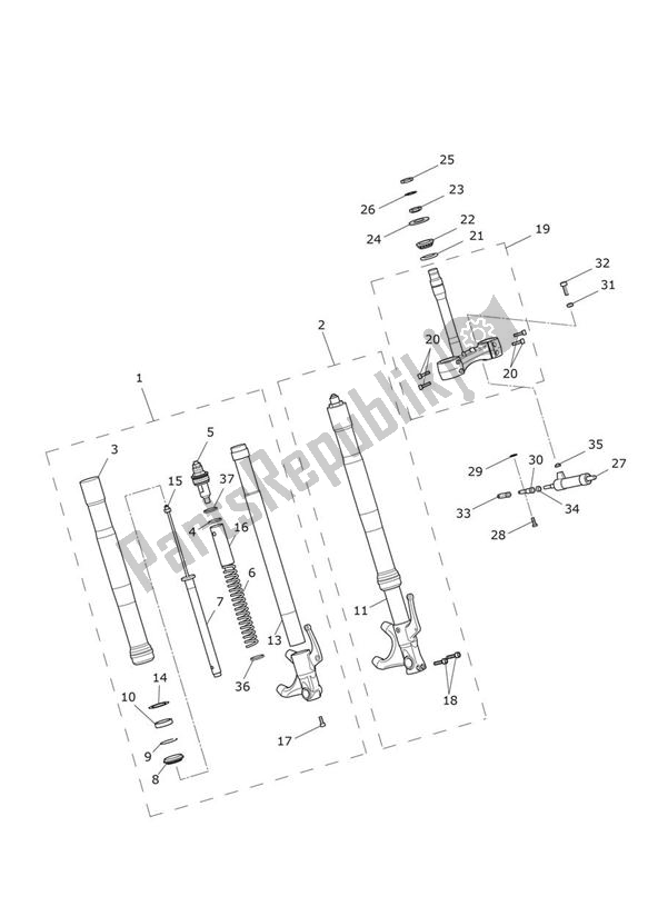 All parts for the Front Forks & Yokes of the Triumph Daytona 675 VIN 564948 > 2013 - 2014