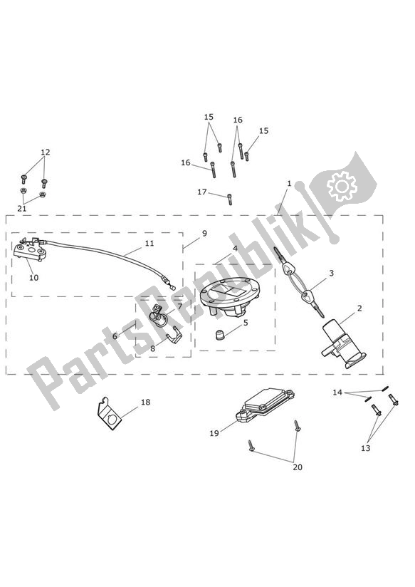 Todas las partes para Ignition Switch & Lockset de Triumph Daytona 675 VIN 564948 > 2013 - 2014