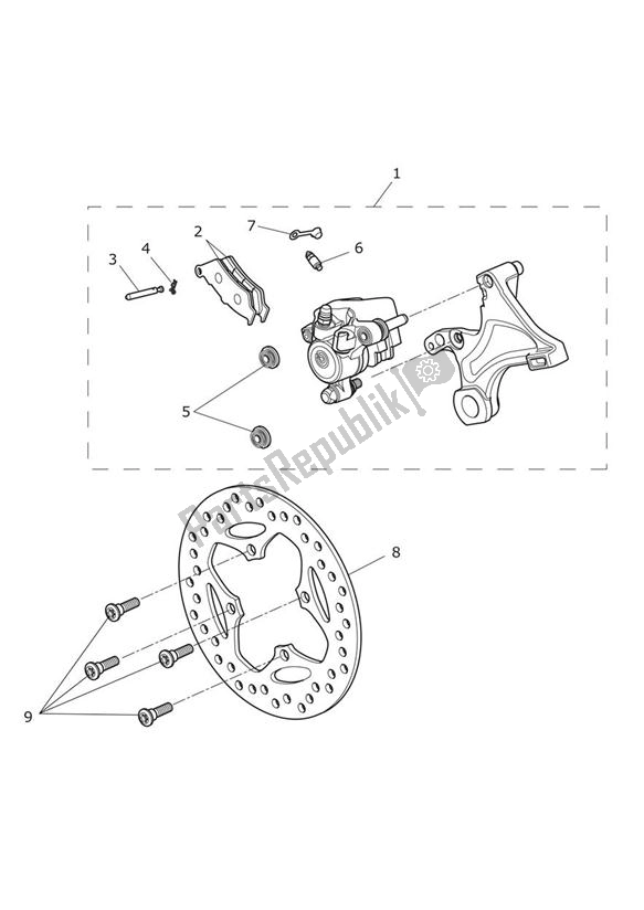 Tutte le parti per il Freno E Disco Posteriori del Triumph Daytona 675 VIN 564948 > 2013 - 2014