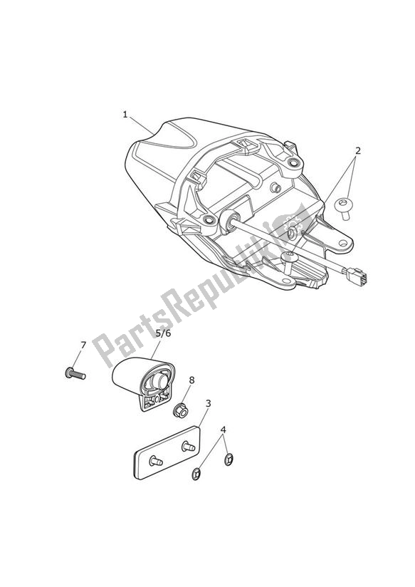All parts for the Rear Light of the Triumph Daytona 675 VIN 564948 > 2013 - 2014