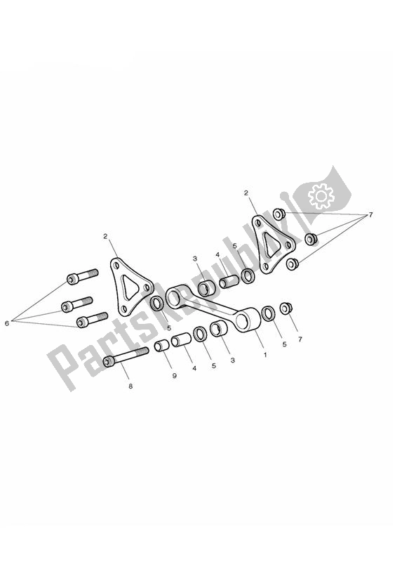 Todas las partes para Varillaje De Suspensión Trasera de Triumph Daytona 675 VIN 564948 > 2013 - 2014