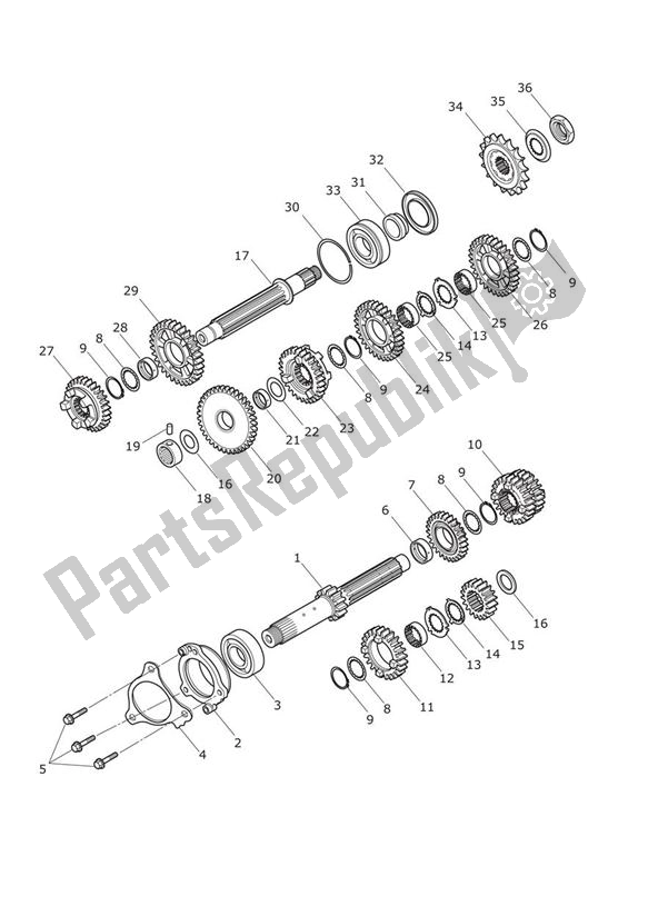 All parts for the Transmission of the Triumph Daytona 675 VIN 564948 > 2013 - 2014