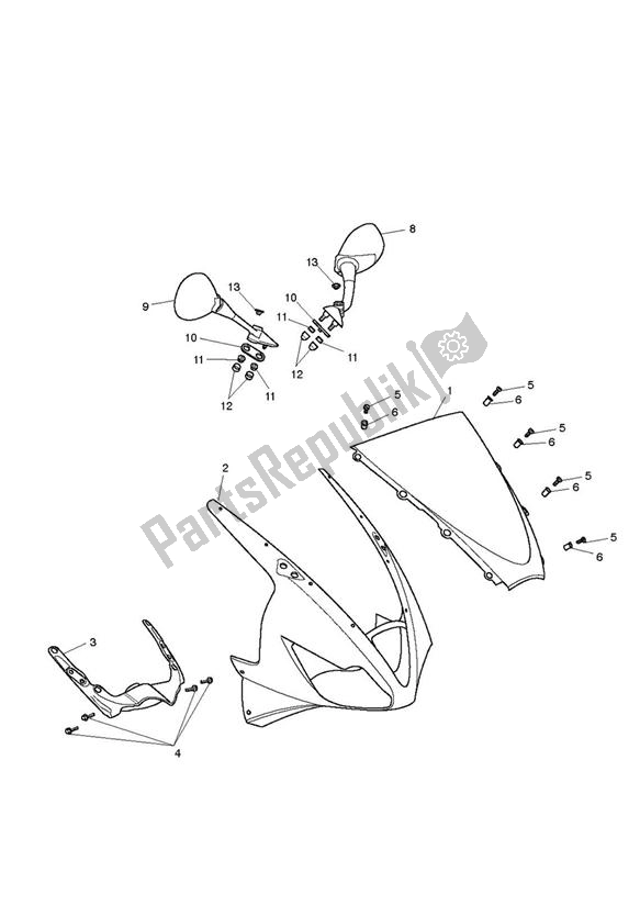 Todas las partes para Bodywork - Cockpit de Triumph Daytona 675 VIN: < 381274 2006 - 2008