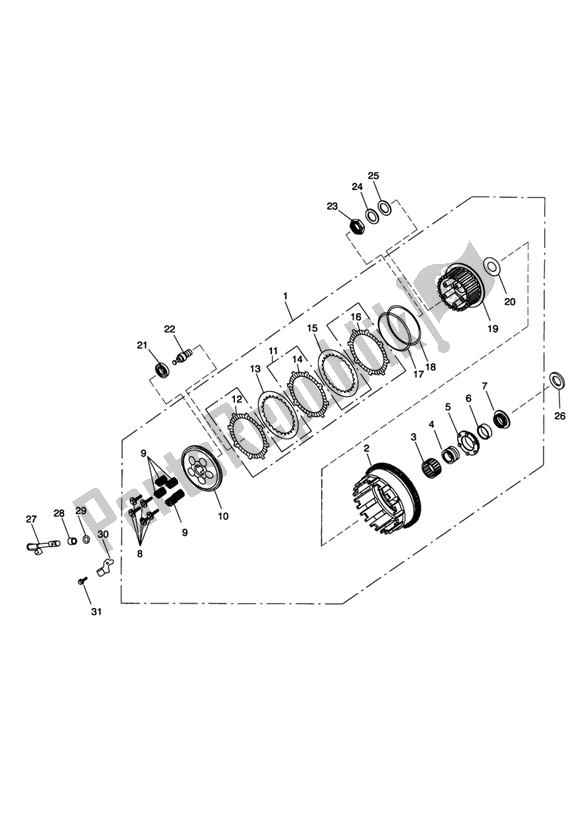 Todas las partes para Embrague de Triumph Daytona 675 VIN: < 381274 2006 - 2008