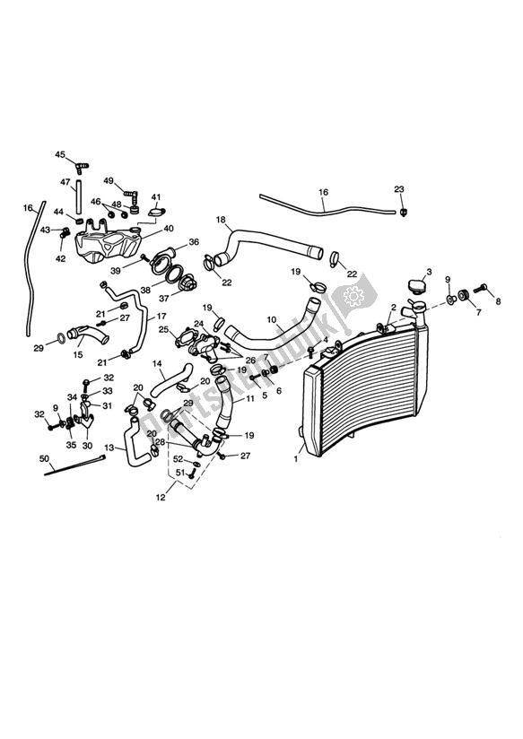 Toutes les pièces pour le Système De Refroidissement du Triumph Daytona 675 VIN: < 381274 2006 - 2008