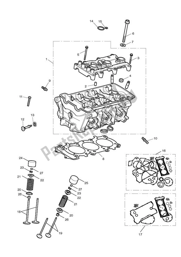 Todas las partes para Culata Y Válvulas de Triumph Daytona 675 VIN: < 381274 2006 - 2008