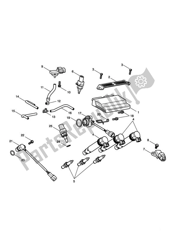 All parts for the Engine Management System of the Triumph Daytona 675 VIN: < 381274 2006 - 2008