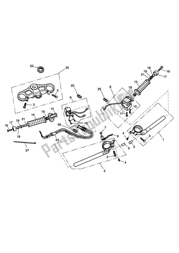 Todas las partes para Manillares E Interruptores de Triumph Daytona 675 VIN: < 381274 2006 - 2008