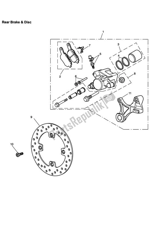 Todas las partes para Freno Trasero Y Disco de Triumph Daytona 675 VIN: < 381274 2006 - 2008