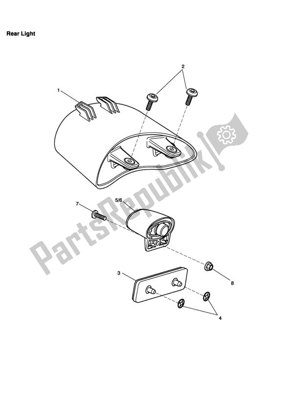 All parts for the Rear Light of the Triumph Daytona 675 VIN: < 381274 2006 - 2008