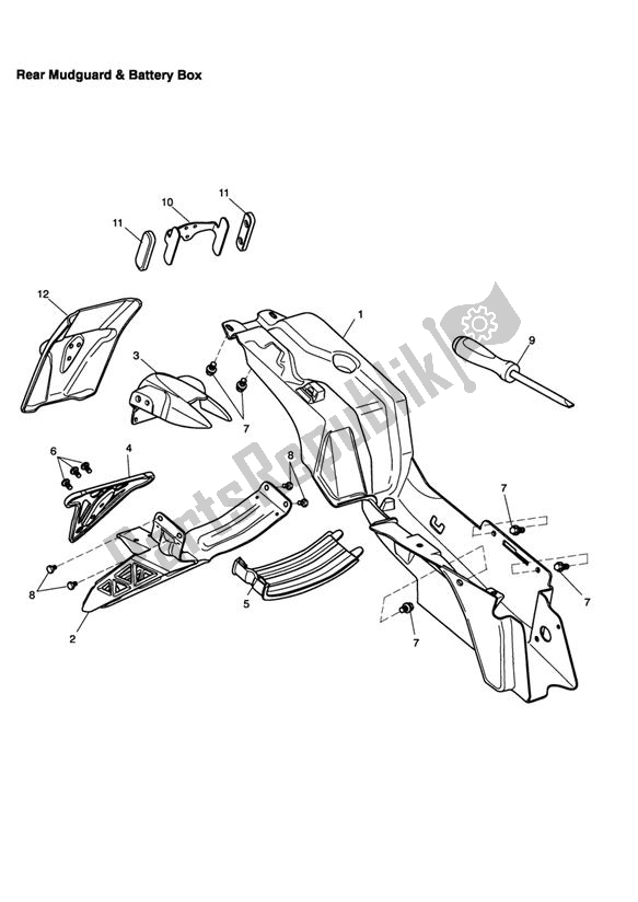 Tutte le parti per il Parafango Posteriore E Vano Batteria del Triumph Daytona 675 VIN: < 381274 2006 - 2008