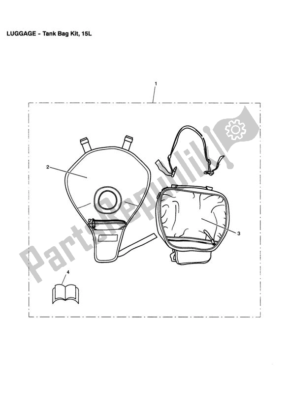 Todas las partes para Tank Bag Kit, 15l de Triumph Daytona 675 VIN: < 381274 2006 - 2008