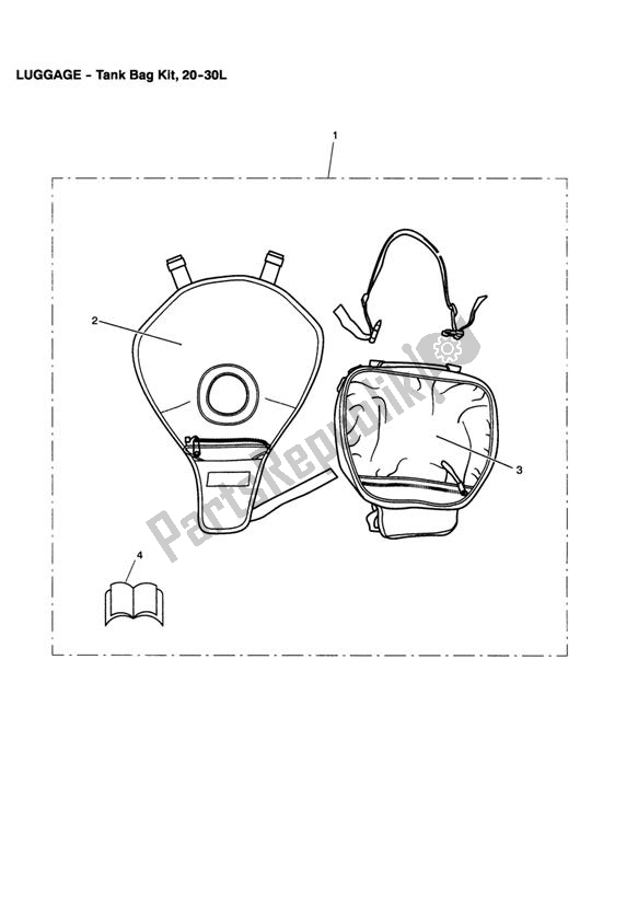 Wszystkie części do Tank Bag Kit, 20-30l Triumph Daytona 675 VIN: < 381274 2006 - 2008
