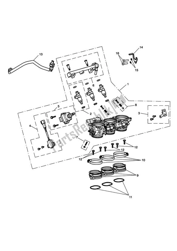 All parts for the Throttles, Injectors And Fuel Rail of the Triumph Daytona 675 VIN: < 381274 2006 - 2008