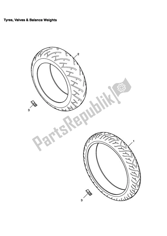 Todas las partes para Tyres & Balance Weights de Triumph Daytona 675 VIN: < 381274 2006 - 2008