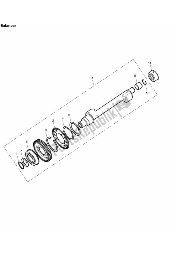 All parts for the Balancer of the Triumph Daytona 675 VIN: 381275-VIN: 564947 2009 - 2012