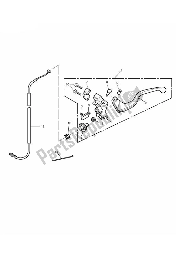 Toutes les pièces pour le Commandes D'embrayage du Triumph Daytona 675 VIN: 381275-VIN: 564947 2009 - 2012