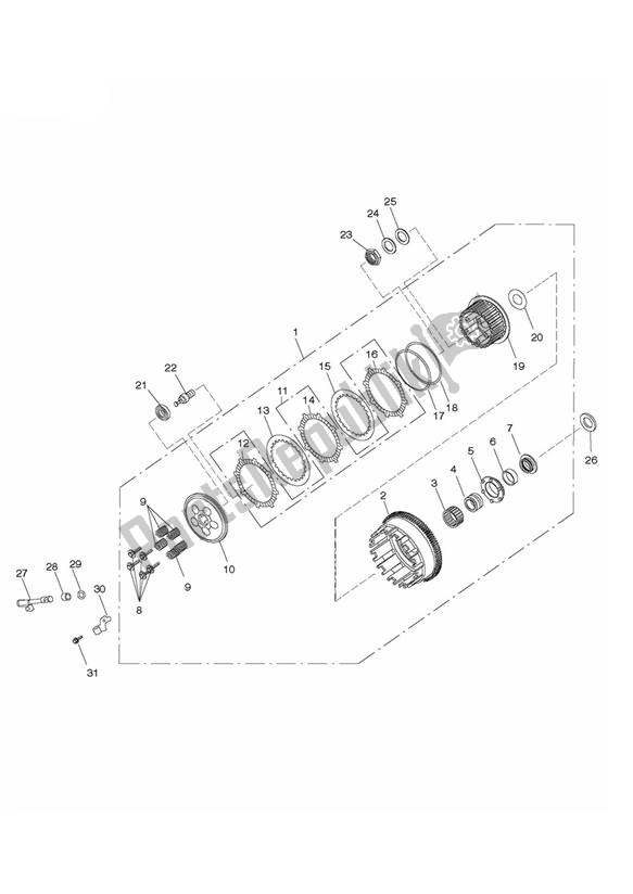 All parts for the Clutch of the Triumph Daytona 675 VIN: 381275-VIN: 564947 2009 - 2012
