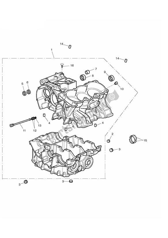 All parts for the Crankcase & Fittings of the Triumph Daytona 675 VIN: 381275-VIN: 564947 2009 - 2012