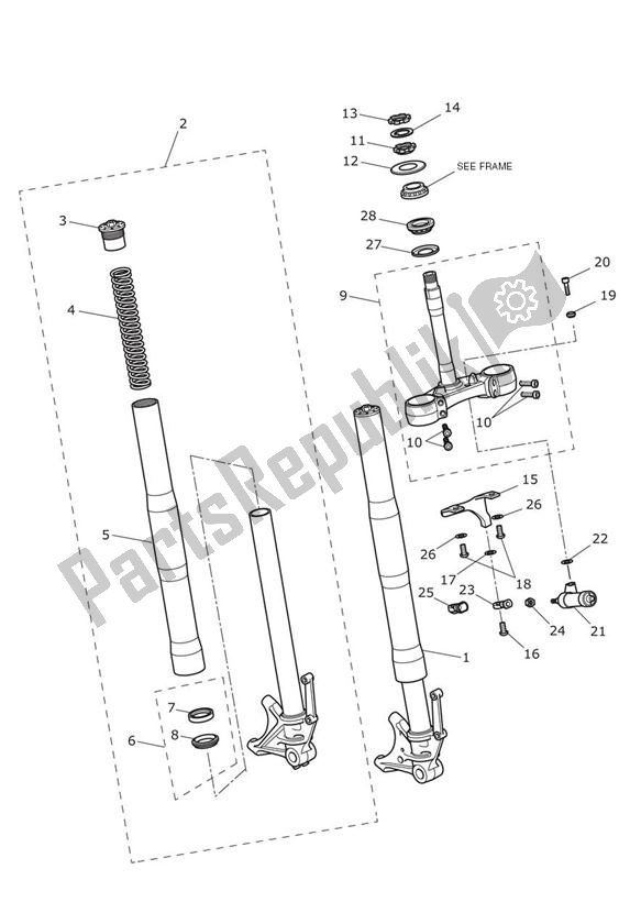 Todas las partes para Front Forks & Yokes - Daytona 675r Only de Triumph Daytona 675 VIN: 381275-VIN: 564947 2009 - 2012