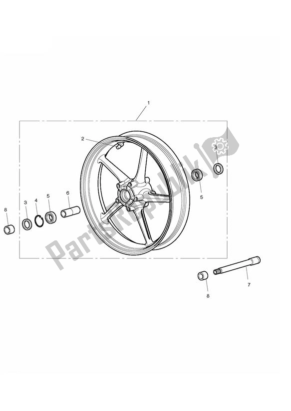 Tutte le parti per il Ruota Anteriore del Triumph Daytona 675 VIN: 381275-VIN: 564947 2009 - 2012