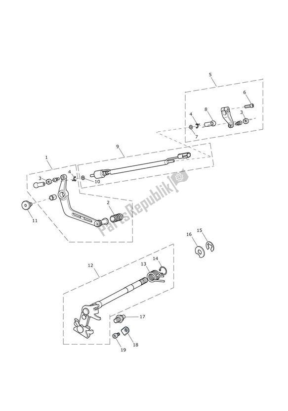 Todas las partes para Gear Change Mechanism - Excluding 675r - 540563 > (except 540615 & 540625) de Triumph Daytona 675 VIN: 381275-VIN: 564947 2009 - 2012