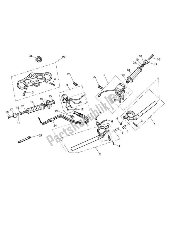 Todas las partes para Manillares E Interruptores de Triumph Daytona 675 VIN: 381275-VIN: 564947 2009 - 2012