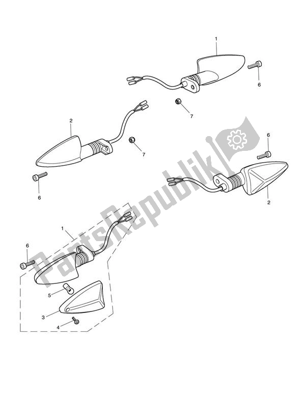 All parts for the Indicators of the Triumph Daytona 675 VIN: 381275-VIN: 564947 2009 - 2012