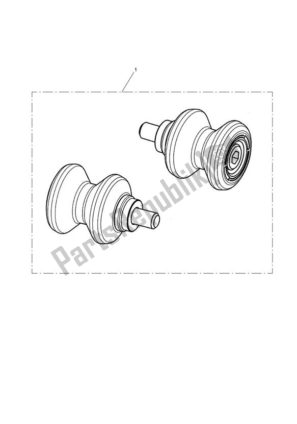 All parts for the Paddock Stand Bobbin Kit, Type 1 of the Triumph Daytona 675 VIN: 381275-VIN: 564947 2009 - 2012