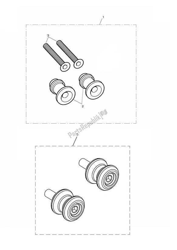 Todas las partes para Paddock Stand Bobbin Kits de Triumph Daytona 675 VIN: 381275-VIN: 564947 2009 - 2012