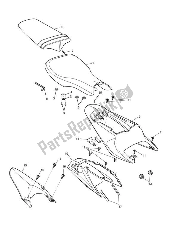 Tutte le parti per il Carrozzeria E Sedile Posteriori del Triumph Daytona 675 VIN: 381275-VIN: 564947 2009 - 2012